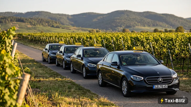 Taxi-Blitz Flotte an einem Weinberg der Südlichen Weinstraße